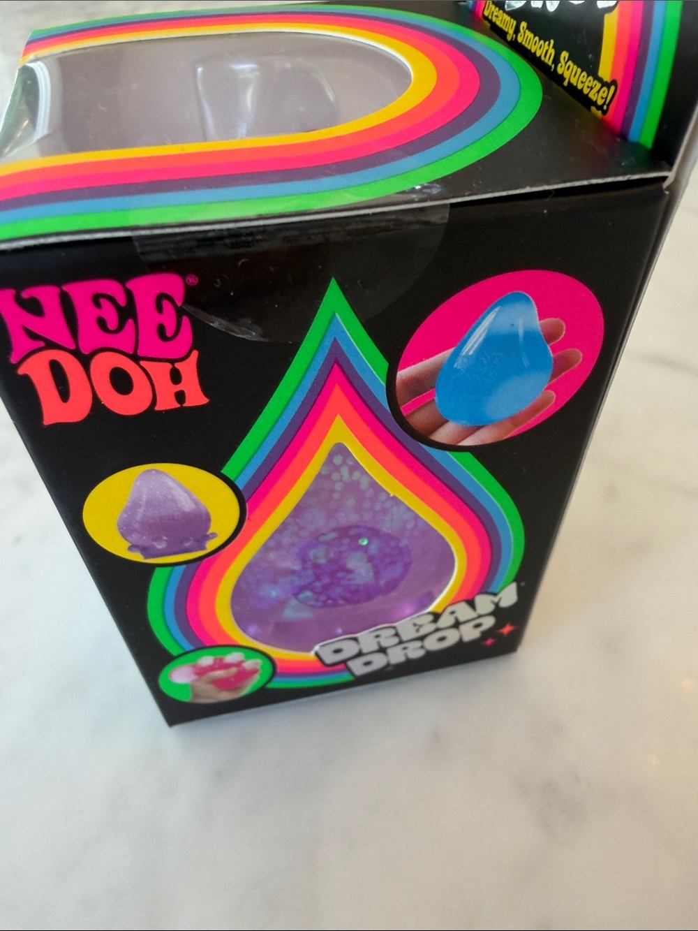 NWT LIMITED EDITION NeeDoh Dream Drop Purple Glitter Squeeze Toy - Picture 4 of 5